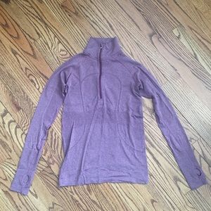 Lululemon 3/4 zip maroon pullover size 8